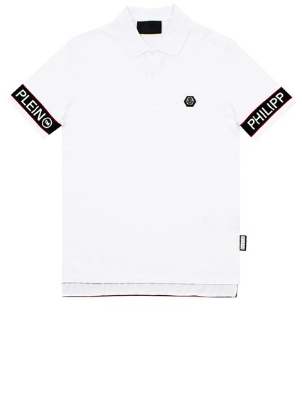 Philipp Plein WHITE SS STATEMENT POLO SHIRT Available On Lungolivigno 28000