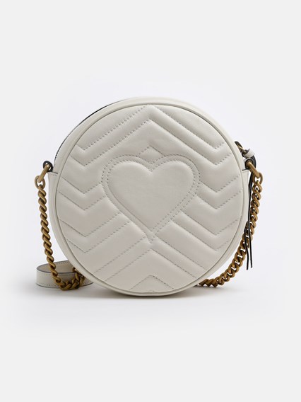 WHITE GG MARMONT ROUND BAG