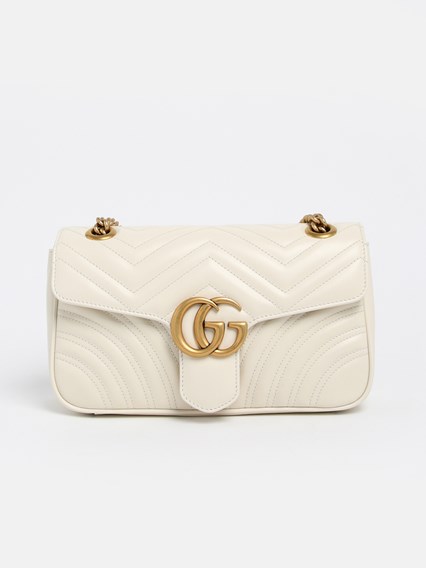 WHITE GG MARMONT BAG