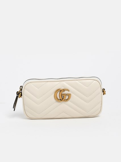 WHITE GG MARMONT BAG