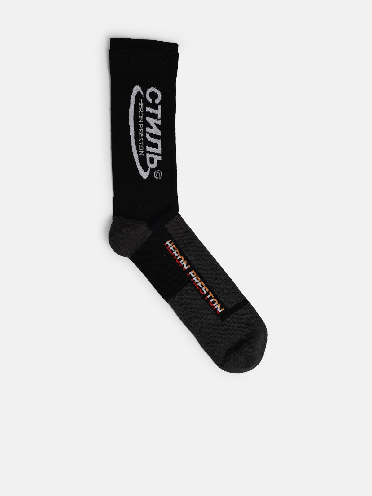Click to view more detailed imagery on our partner's website Heron Preston Black Double Cuff Halo Socks