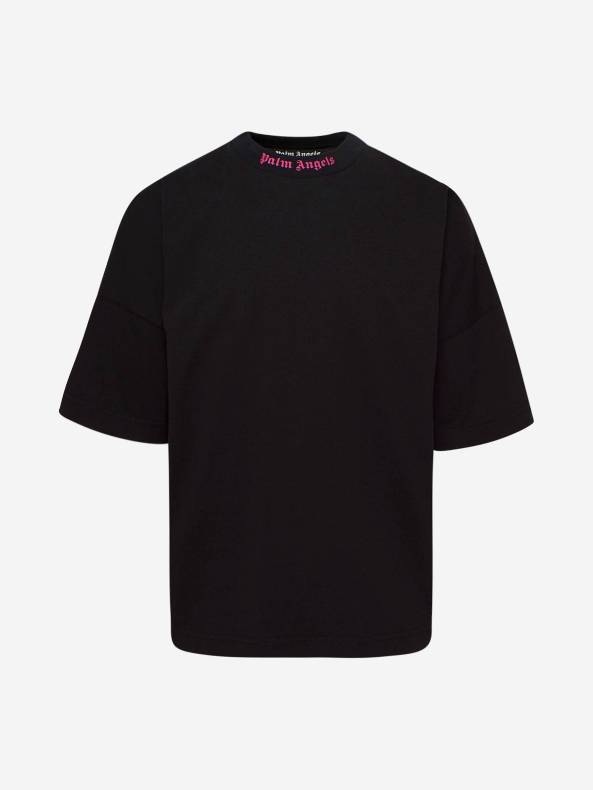 PALM ANGELS T-SHIRT DOUBLED LOGO OVER NERA