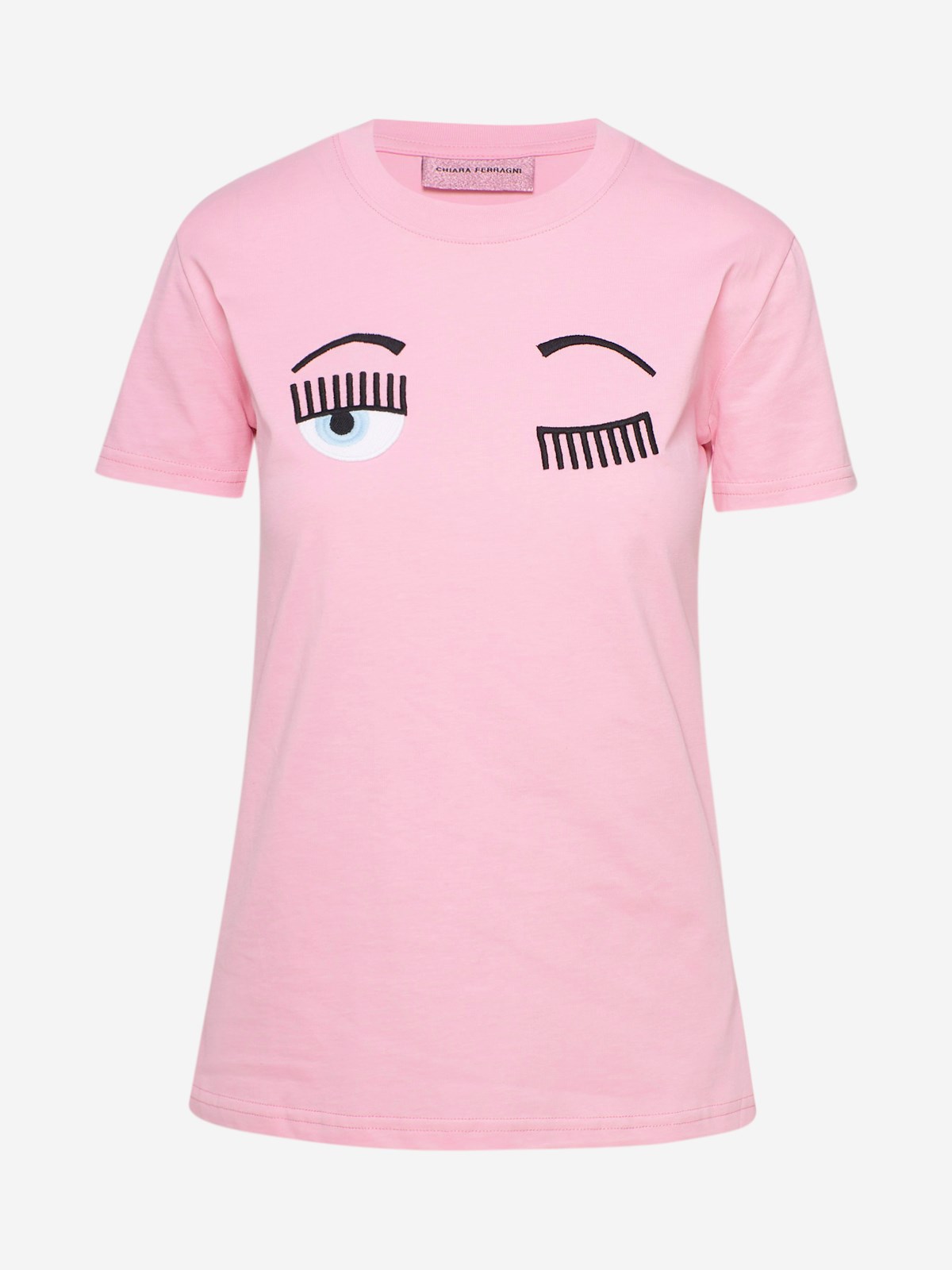Chiara Ferragni Flirting Logo Embroidered T-shirt In Pink | ModeSens
