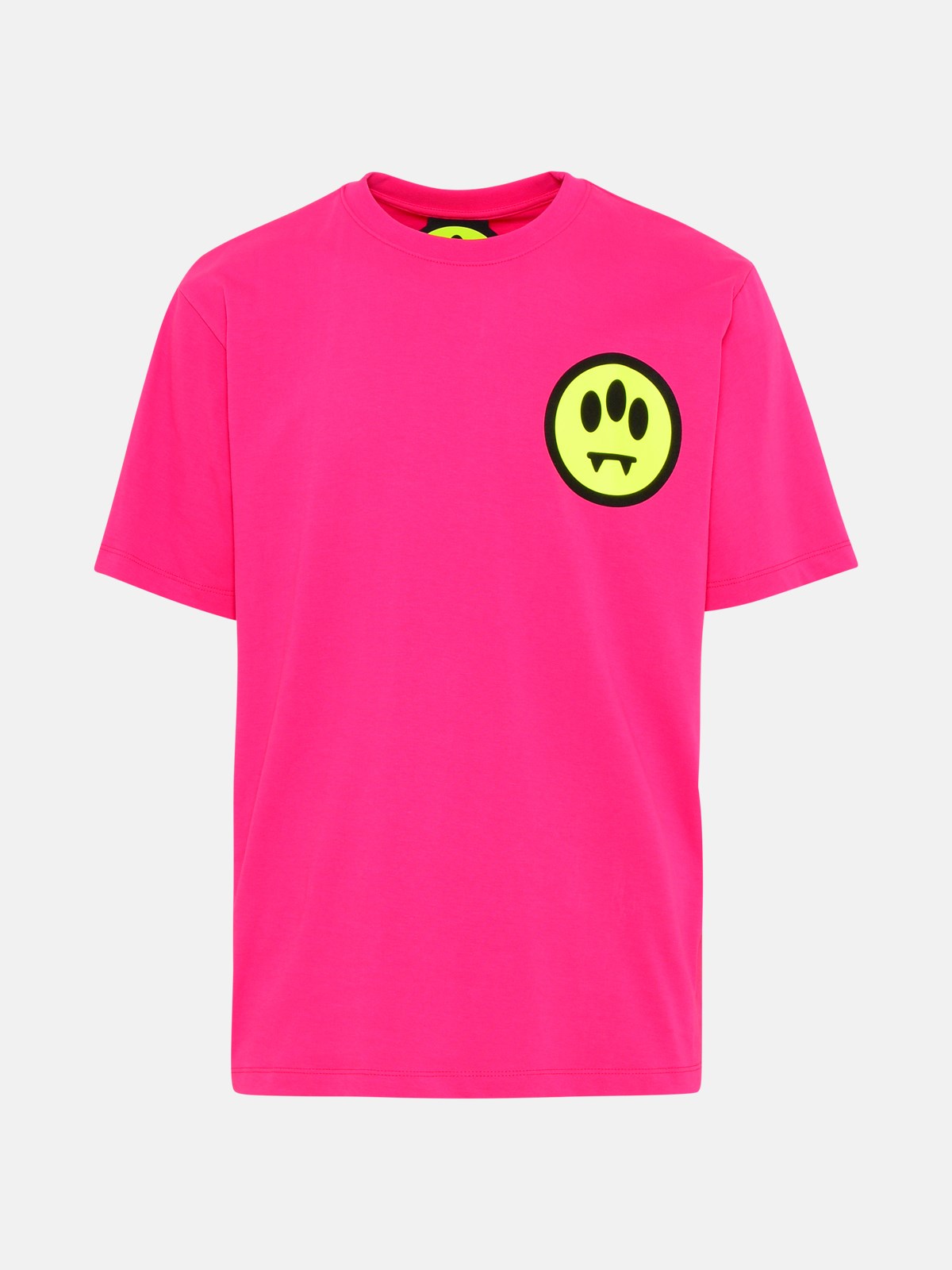 Barrow Fuchsia Cotton Smile T-shirt In Pink