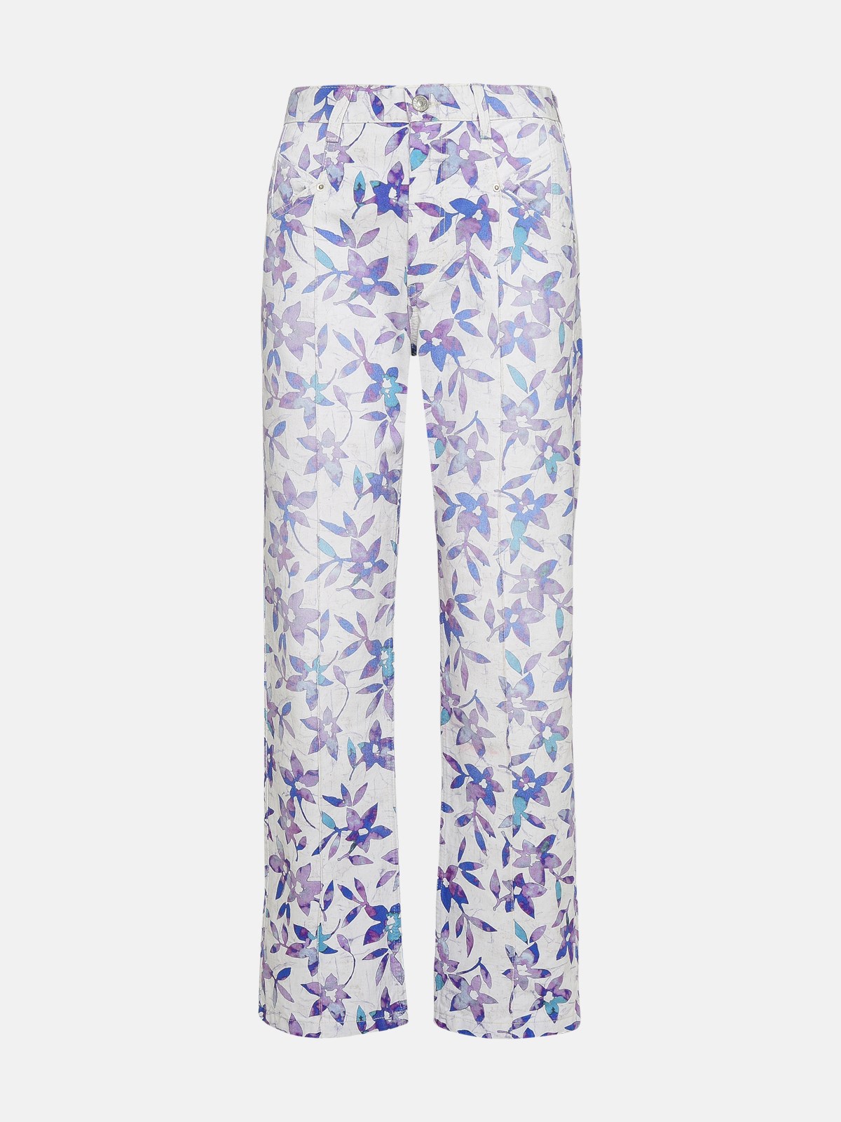 Shop Isabel Marant Nadege Jeans In Ecru Cotton In Blue