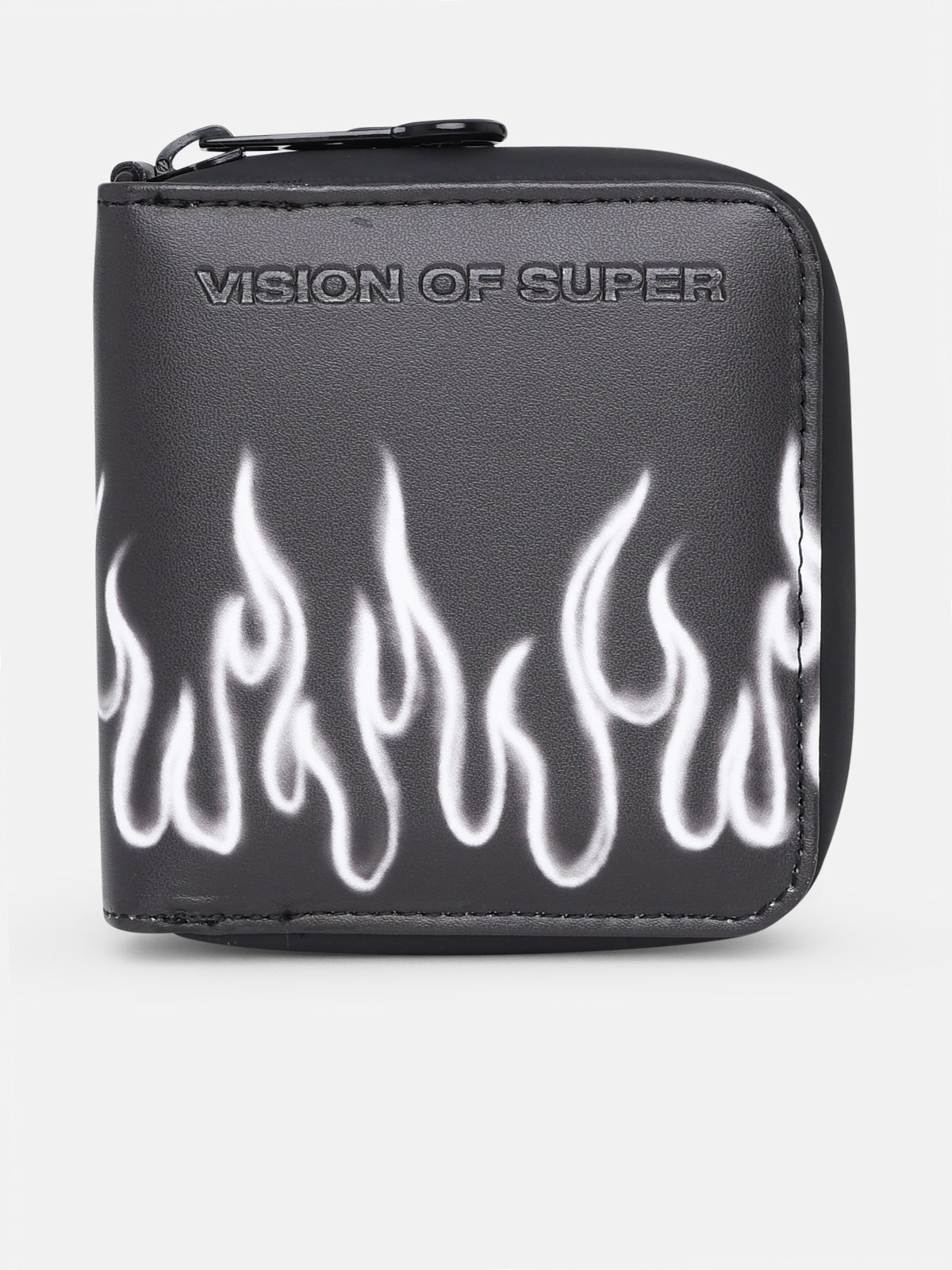 Vision Of Super Black And White Pvc Flame Wallet