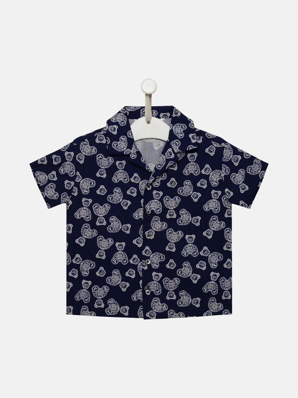 Palm Angels Blue Cotton Shirt In Navy