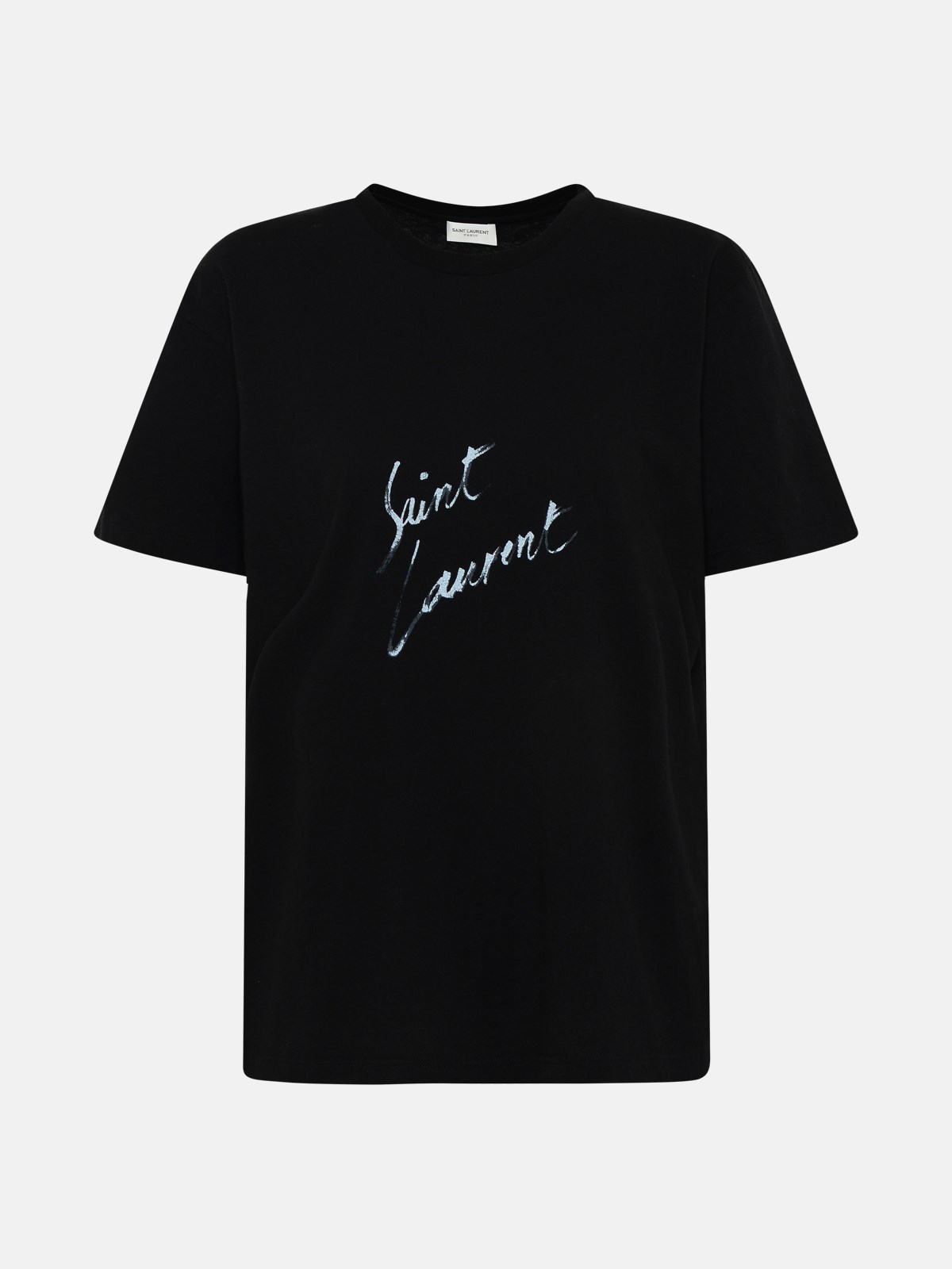 Saint Laurent Printed Cotton-jersey T-shirt In Black | ModeSens