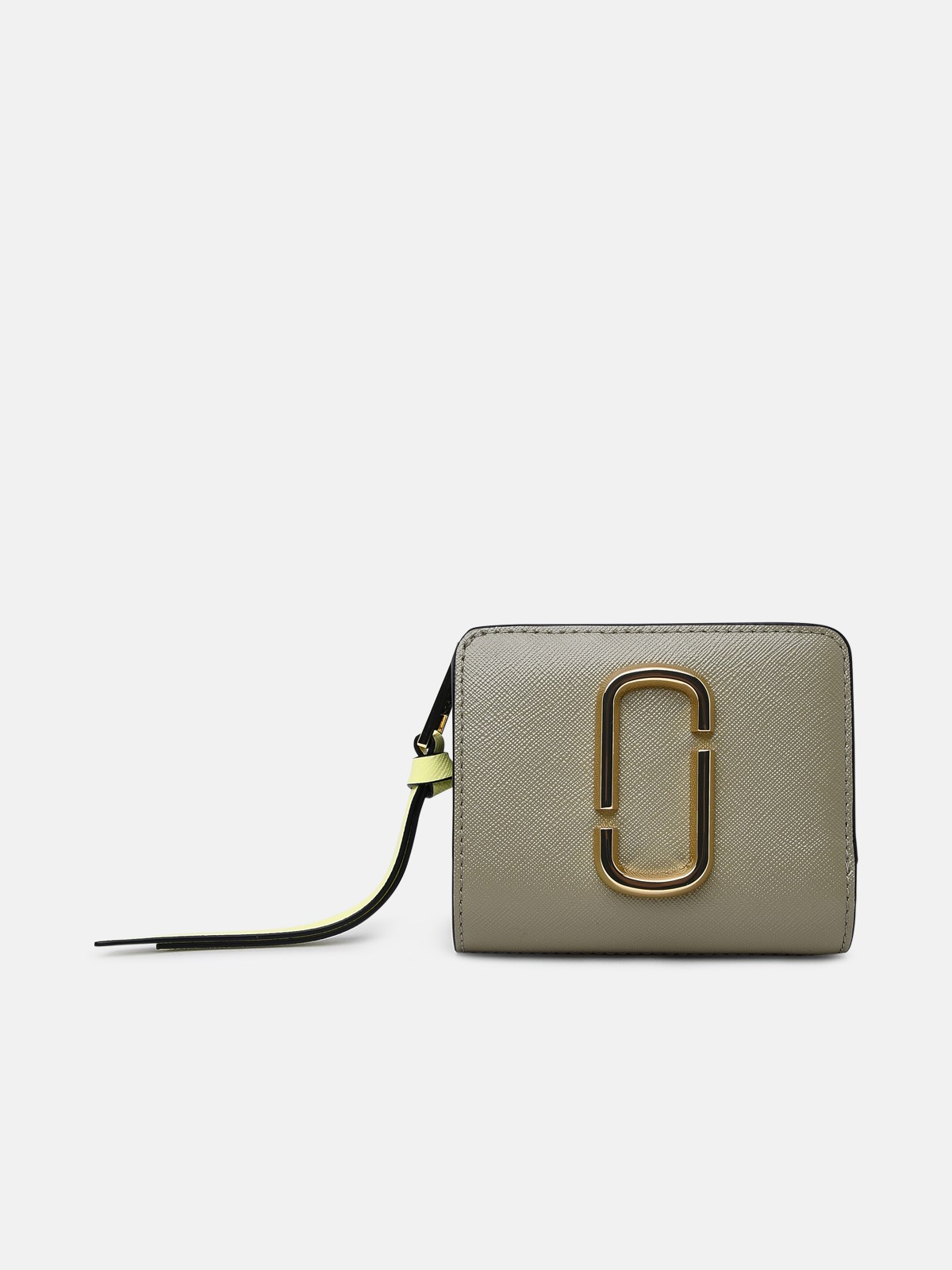 Marc Jacobs Snapshot Bi-Fold Wallet Leather Beige Green Sr37