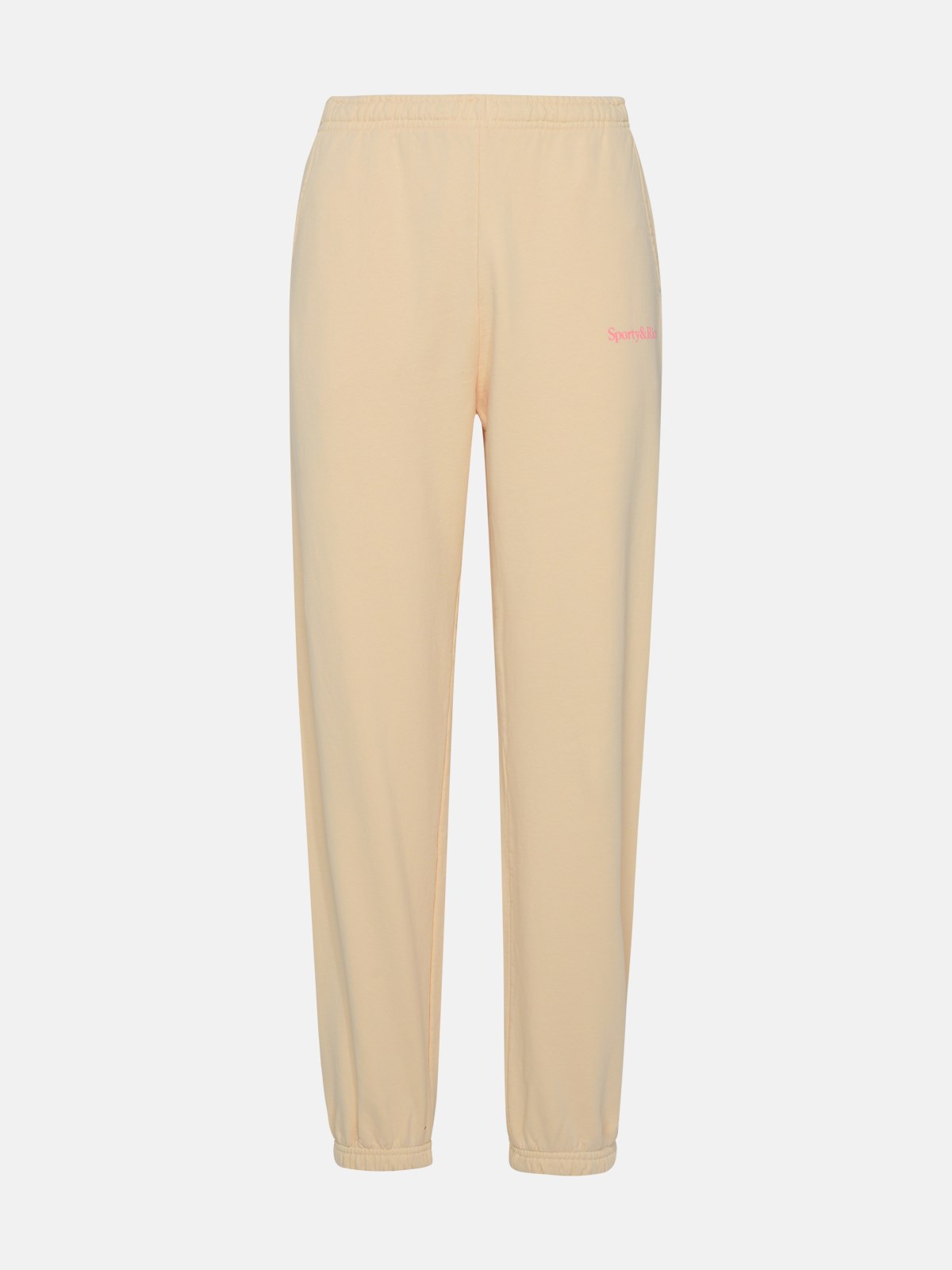 Sporty And Rich Cream Cotton Sporty Pants In Beige