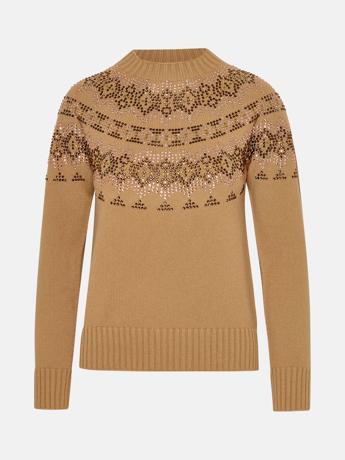 Max Mara Osmio Wool Blend Camel Sweater In Brown