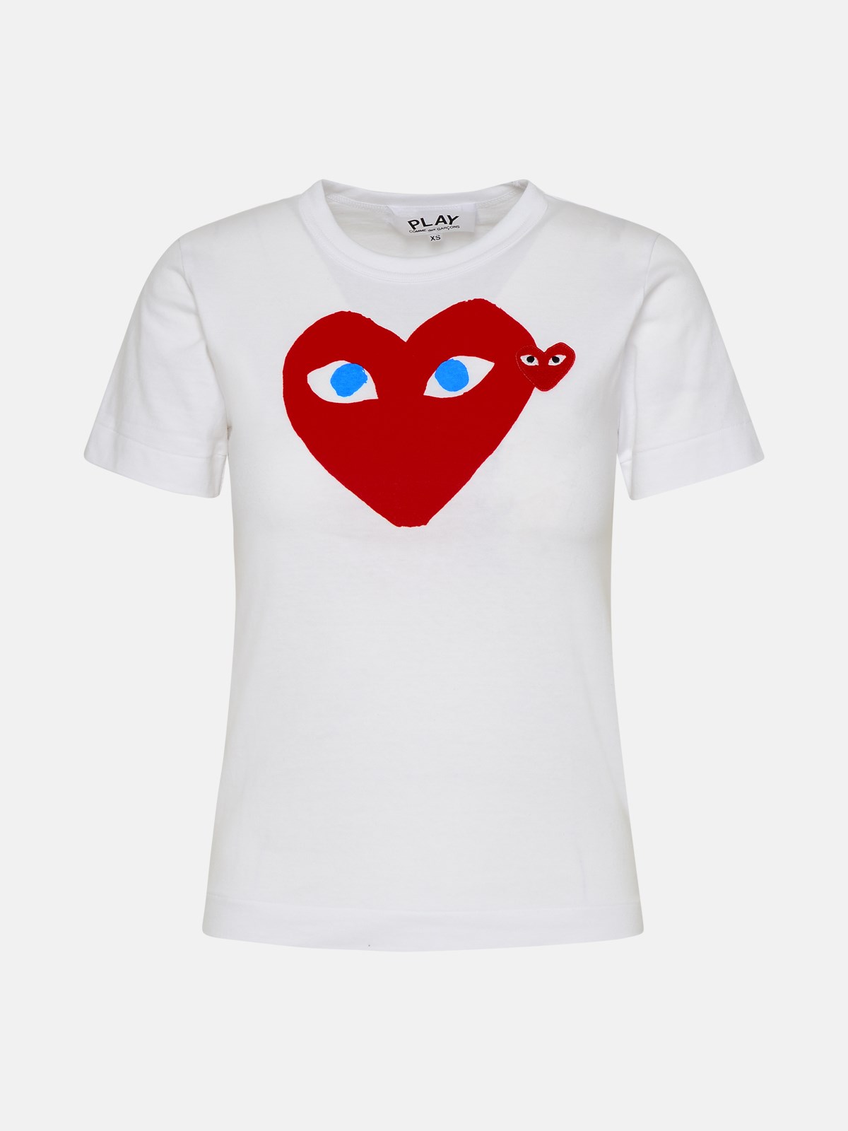 Comme Des Garçons Play Logo Embroidery Cotton T-shirt In White