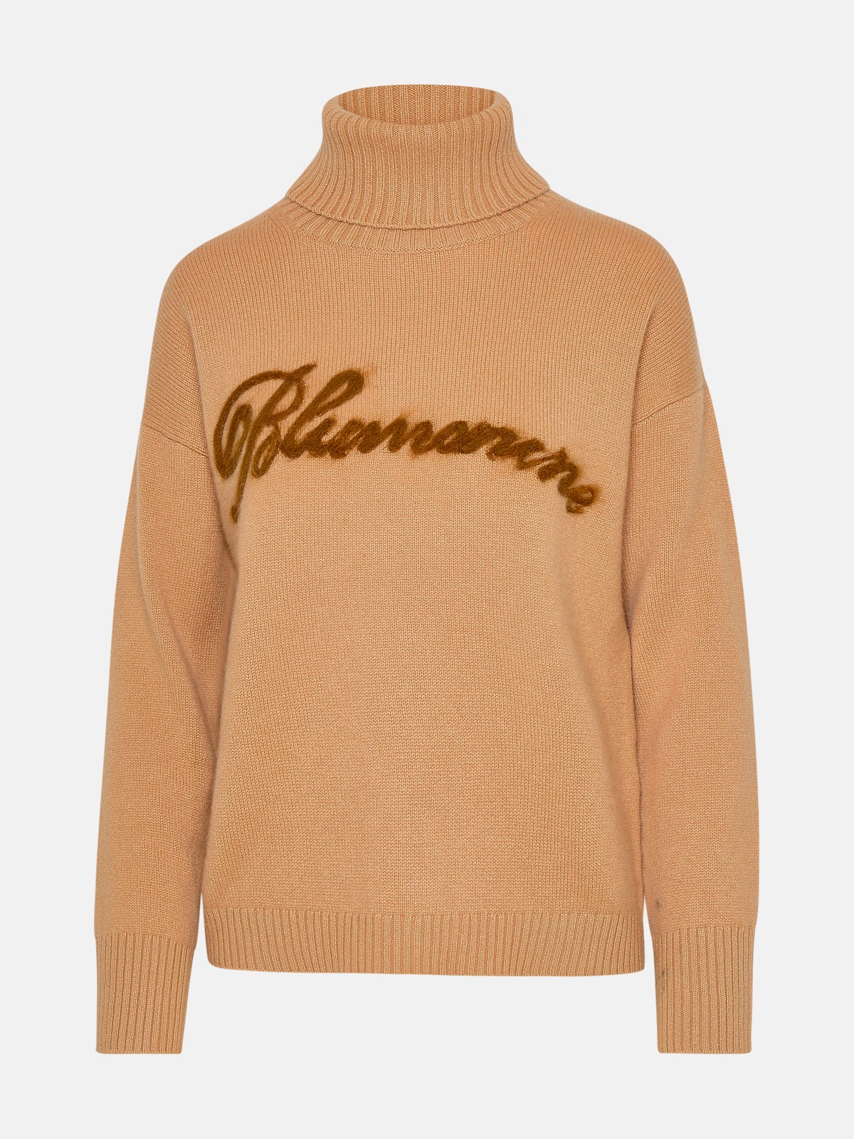 Blumarine Cachemire Beige Blend Turtleneck Sweater