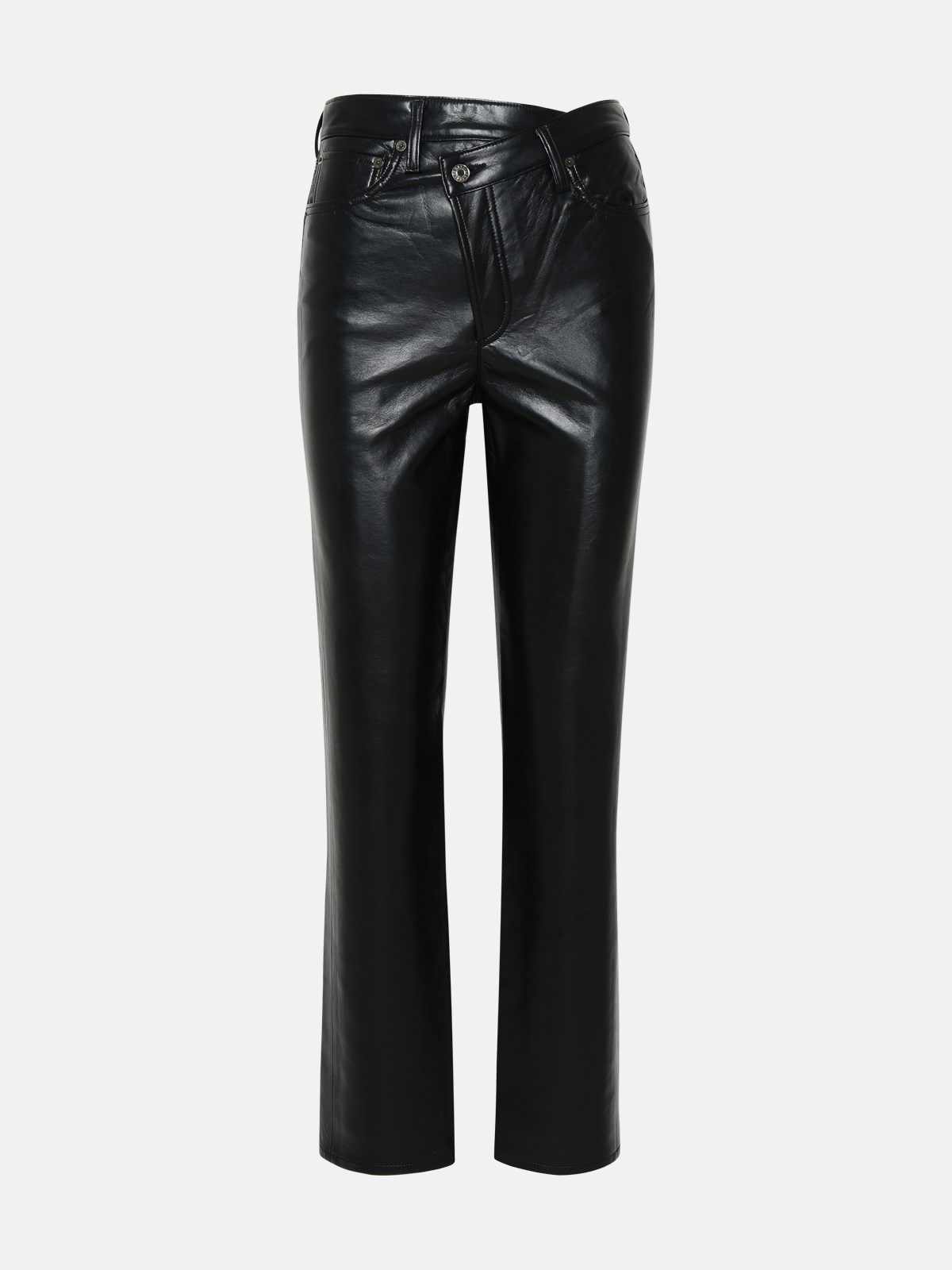 Agolde Black Leather Criss Pants
