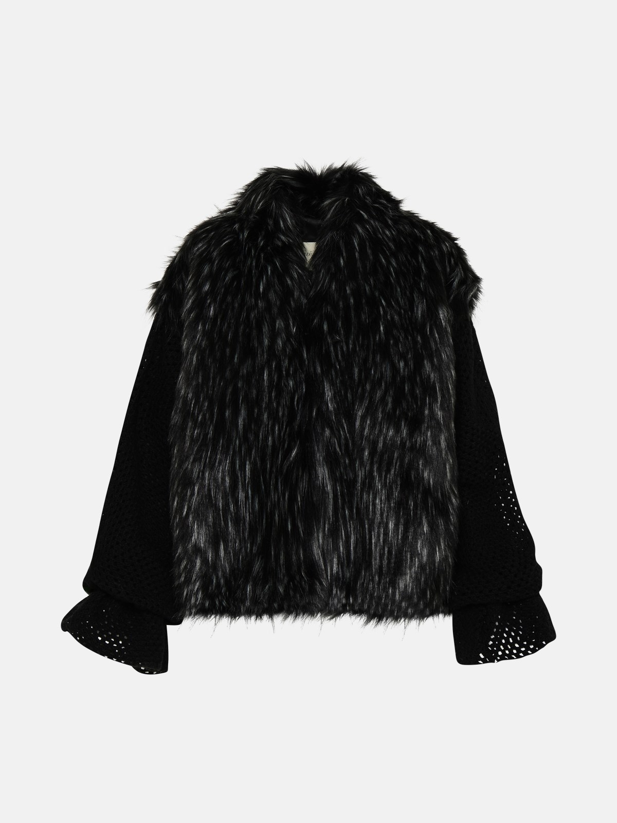 Tu Lizé Grey Polyester Eco Fur Jacket