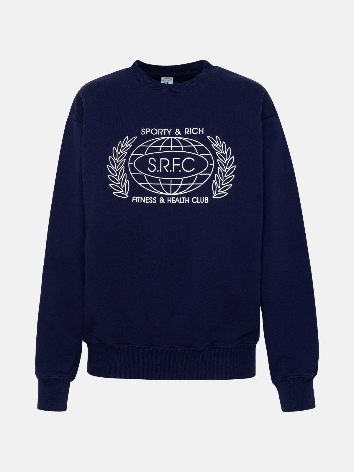 Shop Sporty And Rich Blue Cotton Sweatshirt In Navy