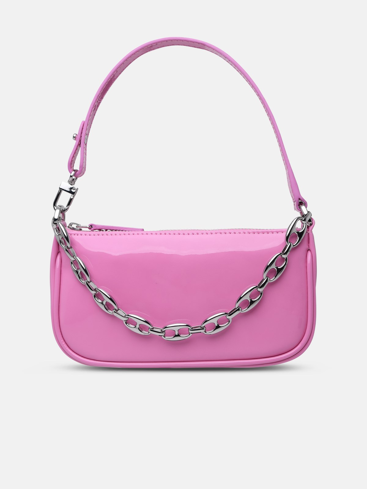 By Far Rose Leather Mini Rachel Bag In Pink