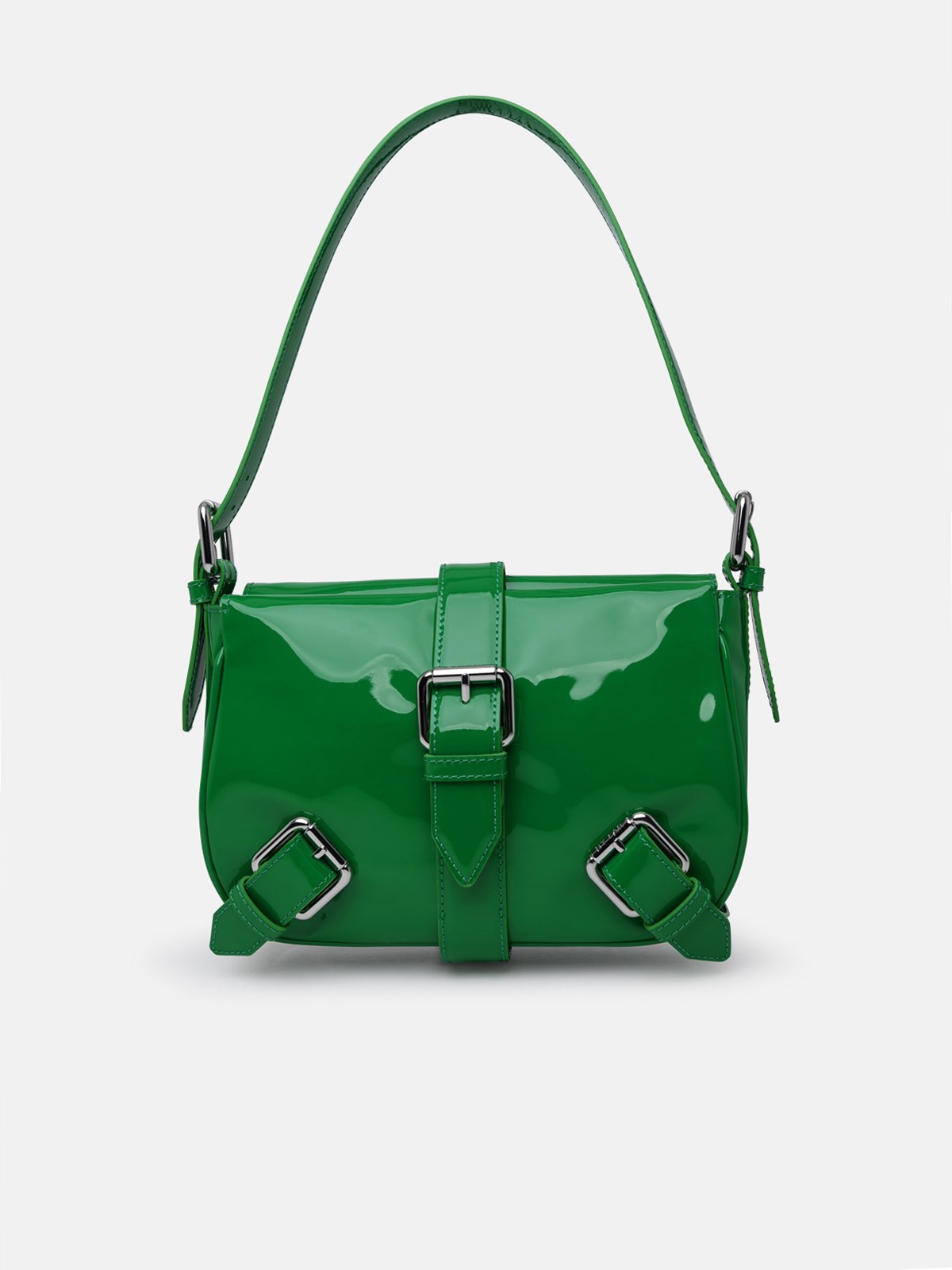By Far Plexiglass Green Leather Bag