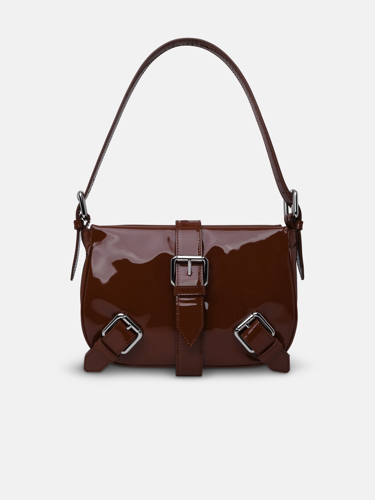 By Far Plexiglass Chocolate Leather Bag In Brown