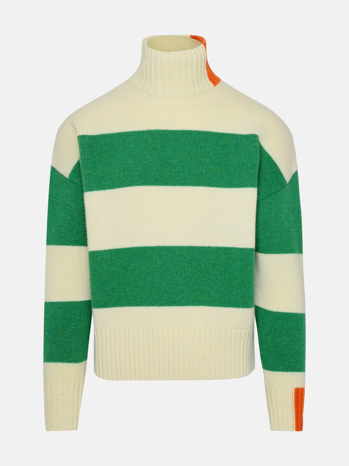 Shop Right For White And Green Wool Turtleneck Sweater