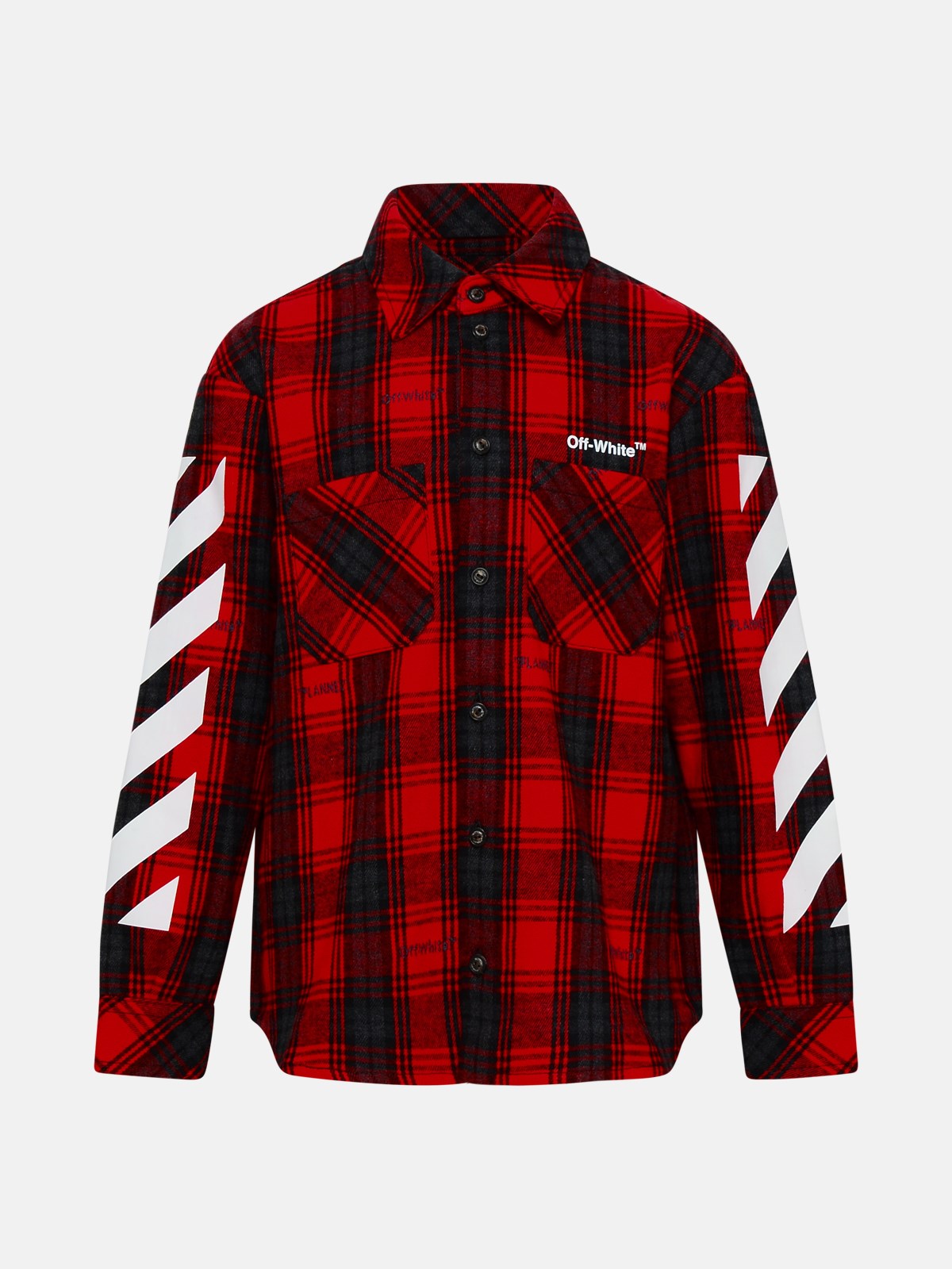 Shop Off-white Red Cotton Arrow Rubber Shirt