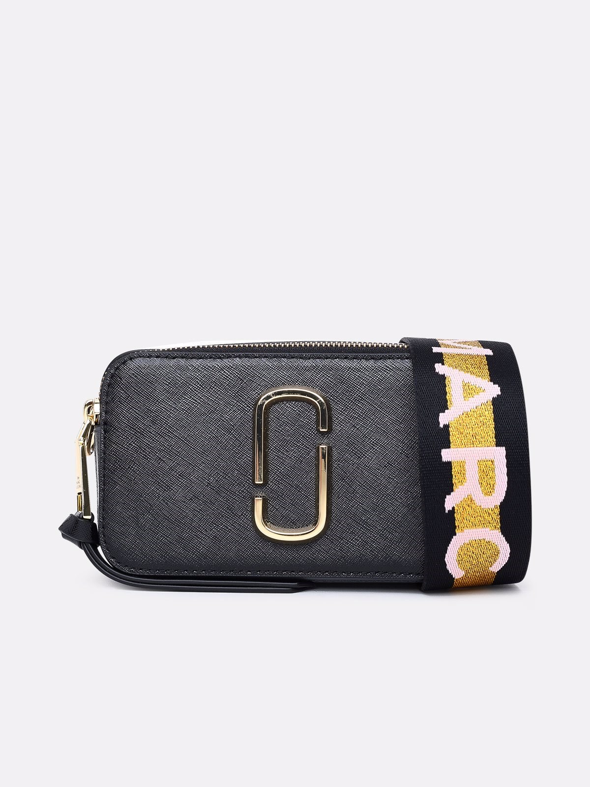 Marc Jacobs (the) Saffiano Leather Snapshot Shoulder Strap In Black