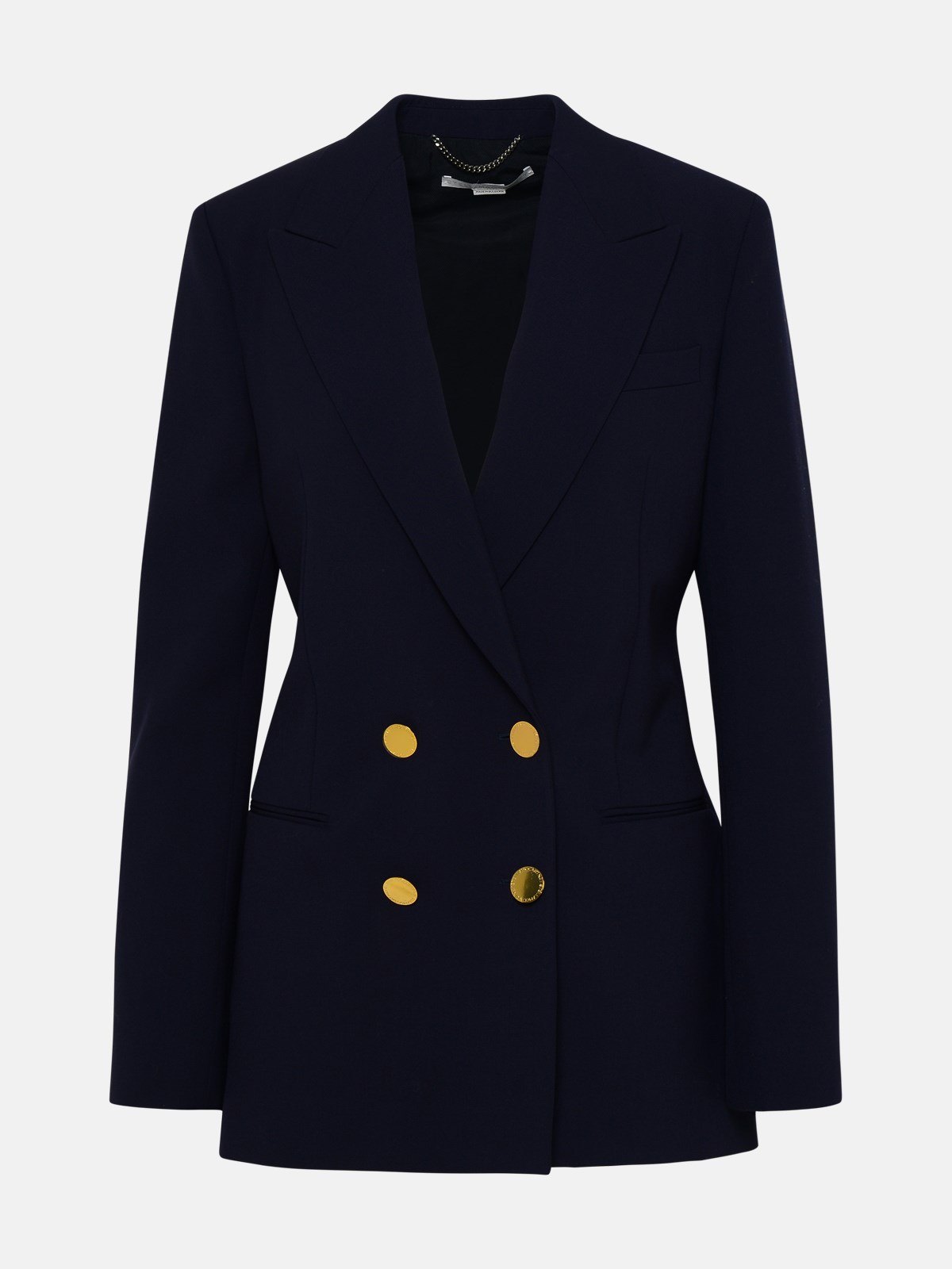 Stella Mccartney Blue Wool Blend Blazer Jacket In Navy