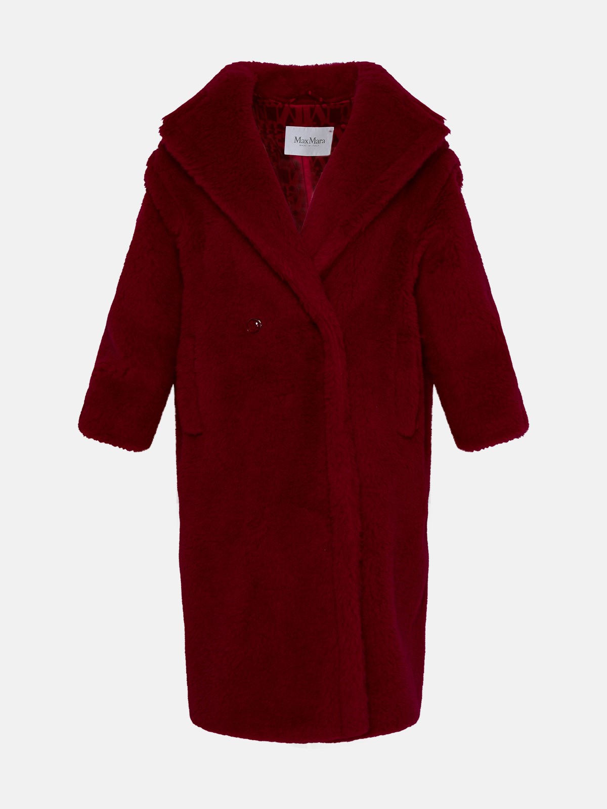 Max Mara Red Wool Blend Teddy Coat