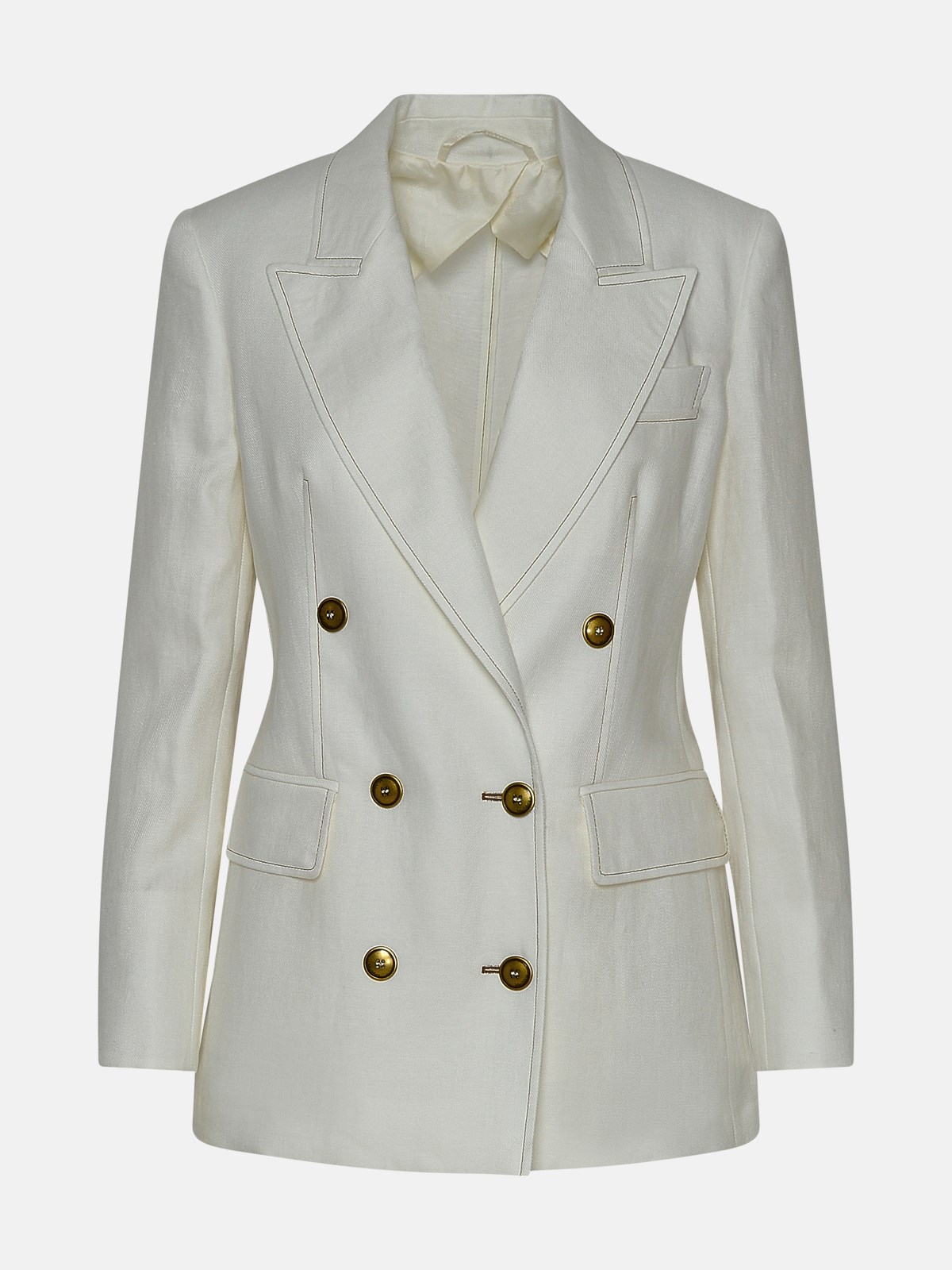 Max Mara White Linen Verace Blazer Jacket
