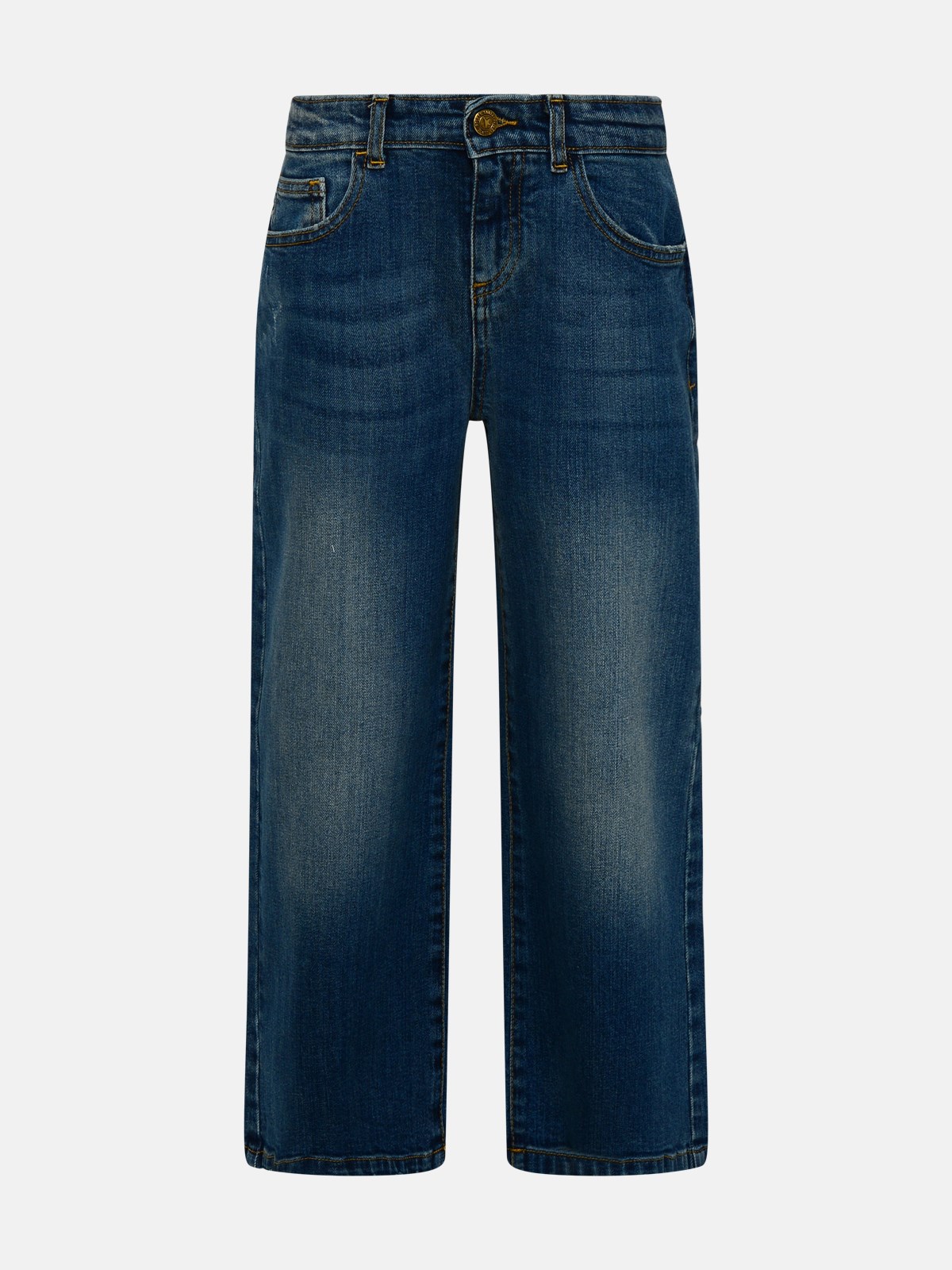 Golden Goose Logo-patch Straight-leg Jeans In Blue