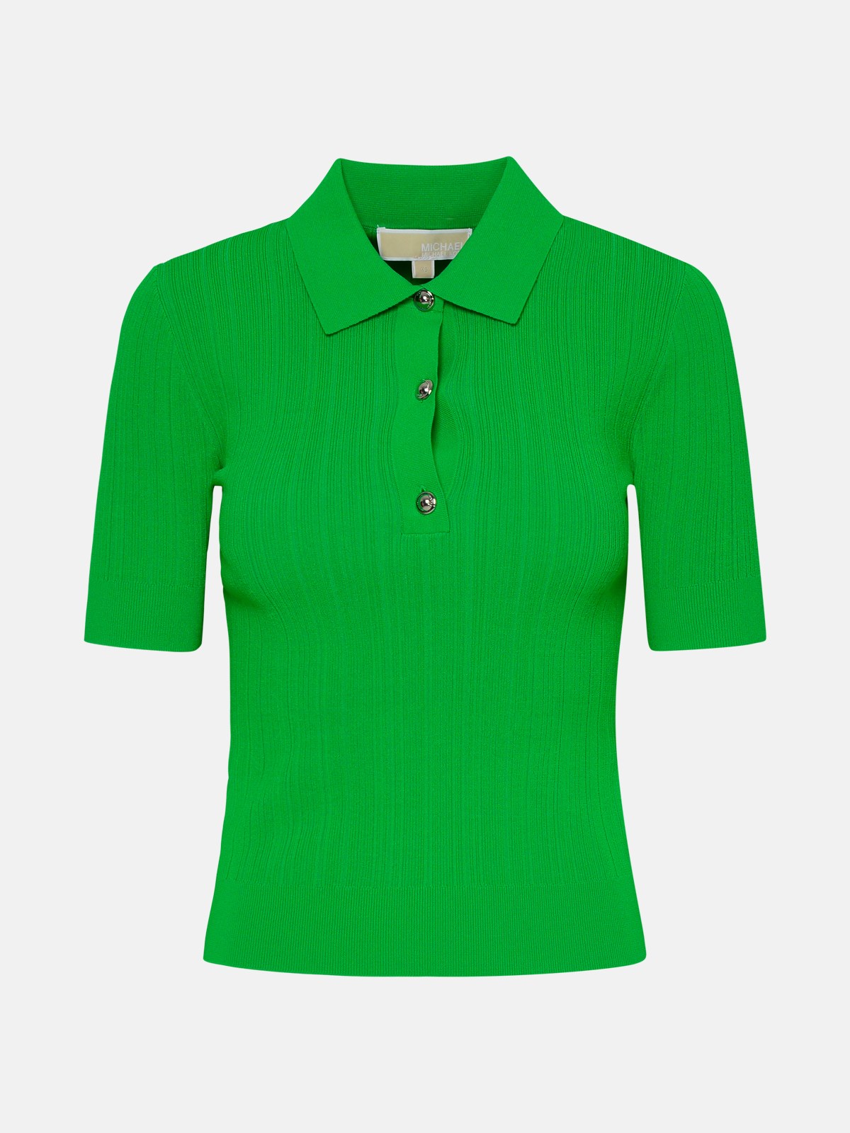 Michael Michael Kors Short-sleeve Button Polo Sweater In Green
