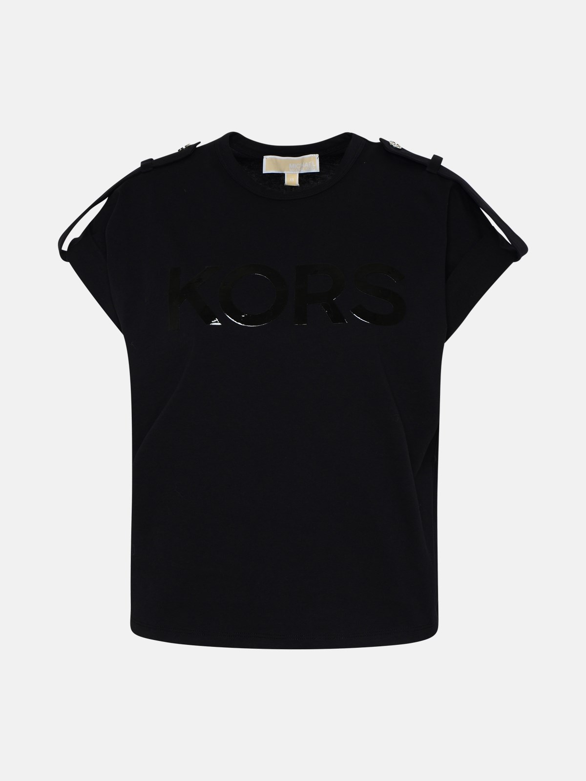 Michael Michael Kors Black Cotton Snap T-shirt