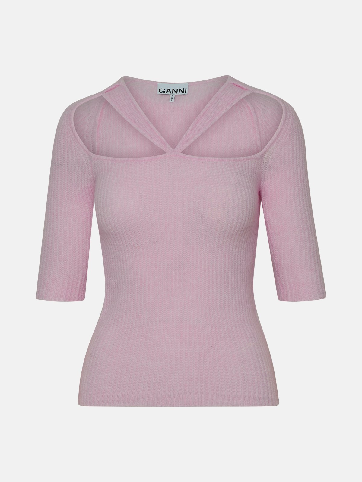 Ganni Merino Pink Blend Sweater