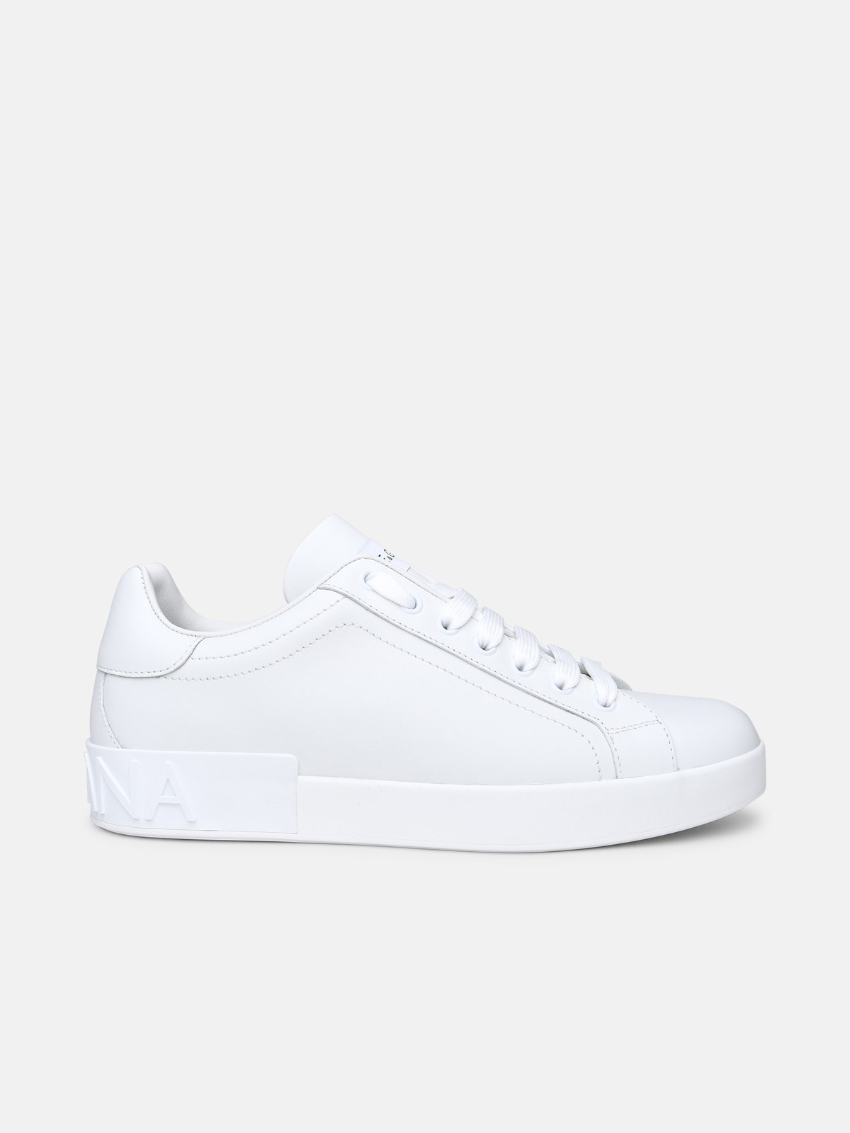 Dolce & Gabbana Portofino White Leather Sneakers