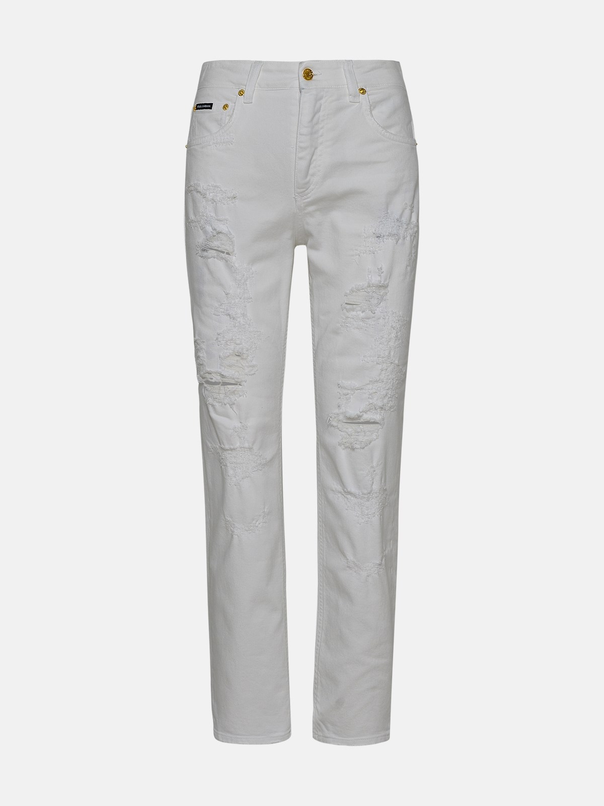 Dolce & Gabbana White Cotton Denim Jeans
