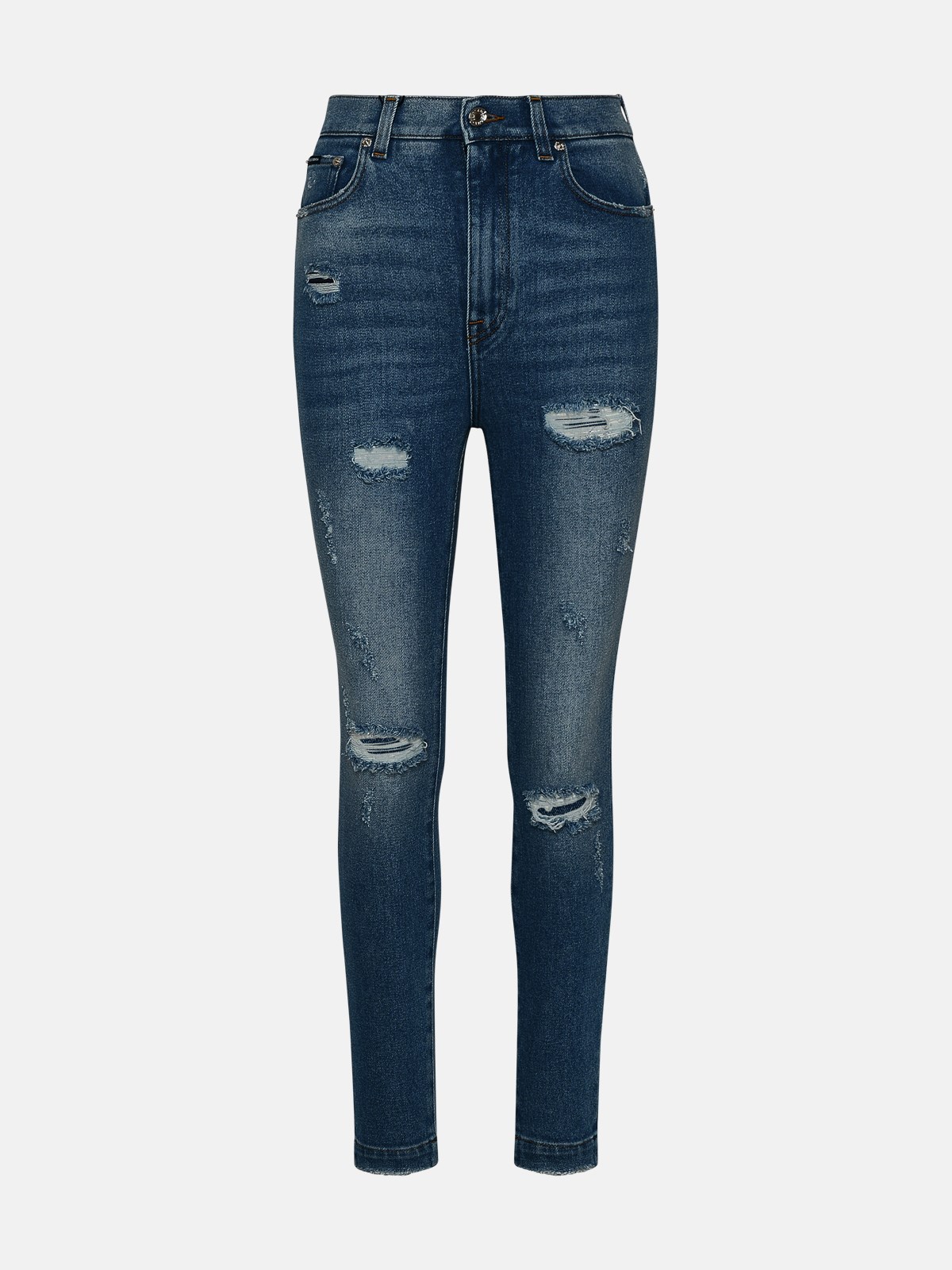 Dolce & Gabbana Light Blue Cotton Blend Grace Jeans