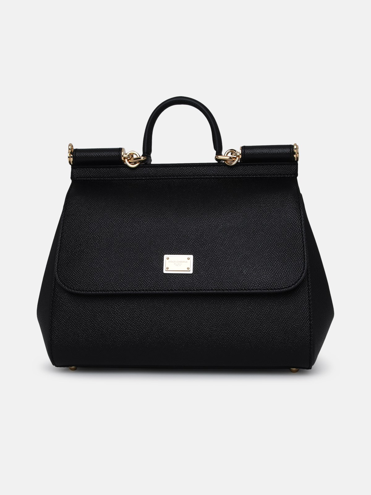Dolce & Gabbana Large Black Leather Sicily Bag