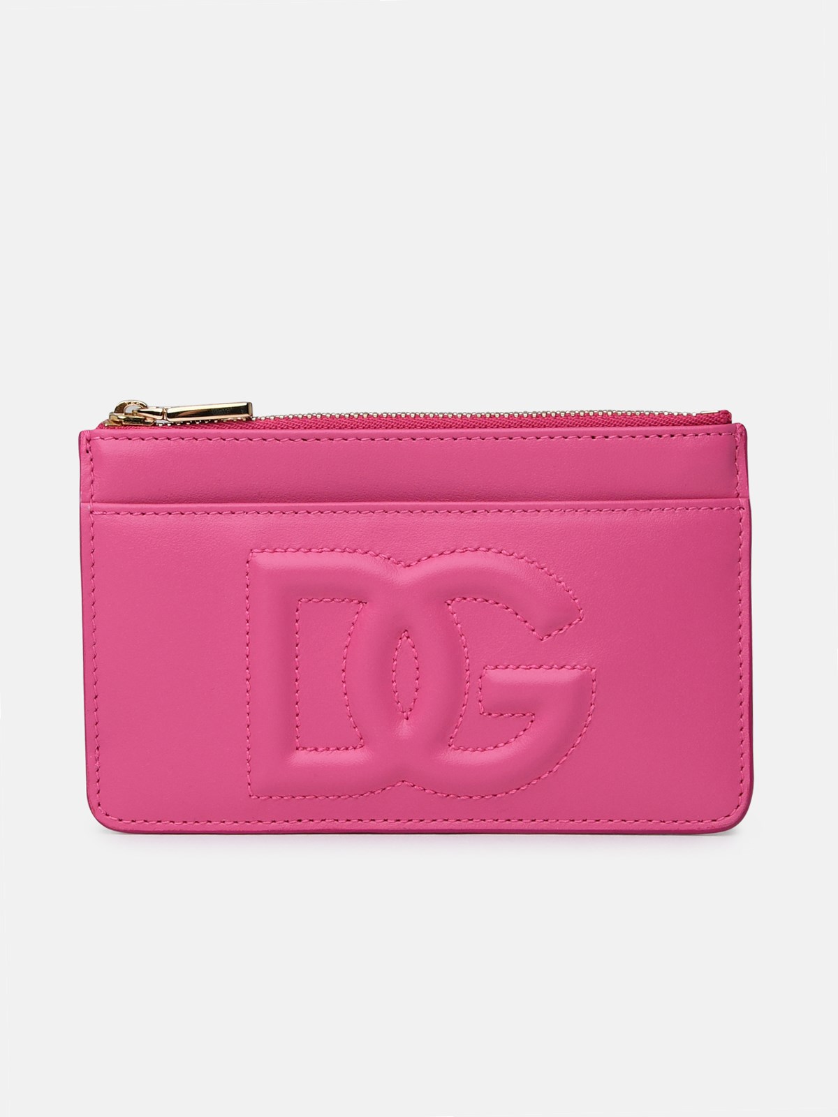 Dolce & Gabbana Gliteria Leather Card Holder In Pink