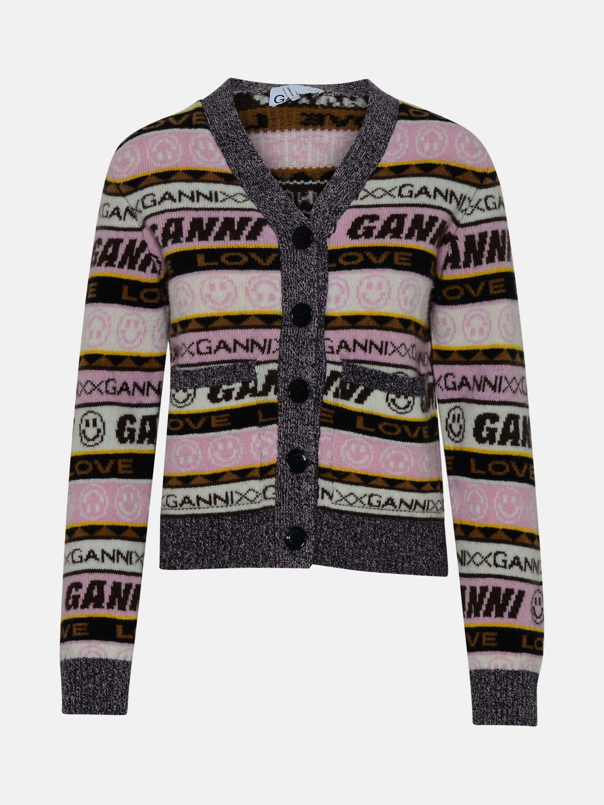 Ganni Multicolor Wool Blend Cardigan