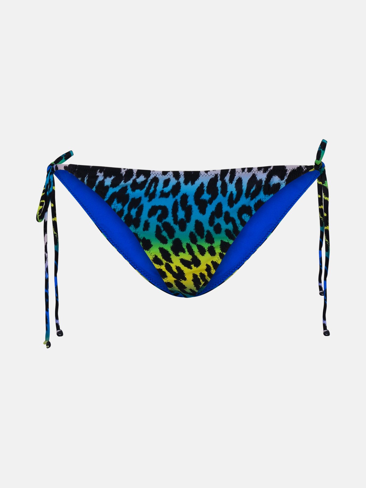 Ganni Leopard Polyamide Bikini Bottoms In Multi