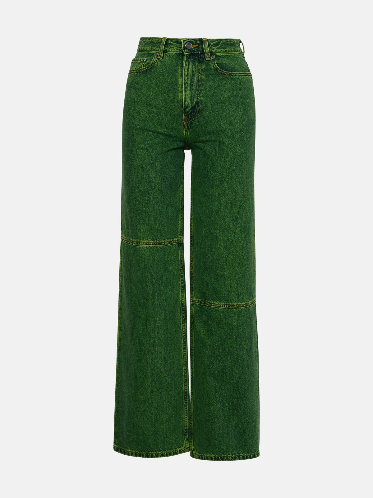 Ganni Kids' Green Cotton Magni Jeans