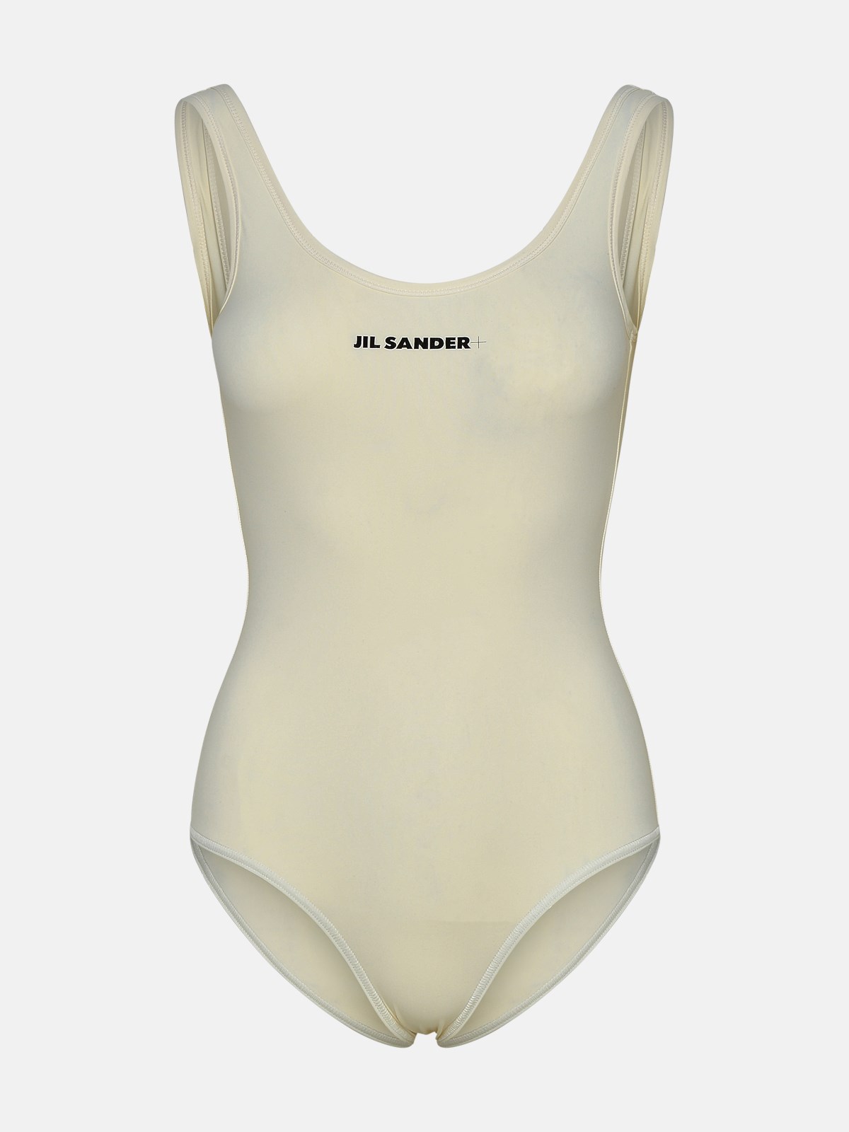 Jil Sander Ivory Nylon One-piece Swimsuit In White