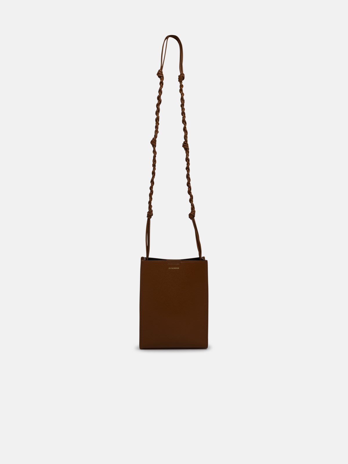 Jil Sander Brown Leather Small Tangle Crossbody Bag