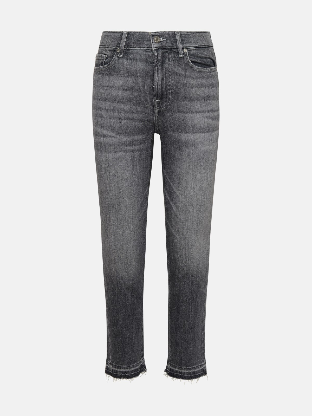 7 For All Mankind The Straight Grey Cotton Jeans