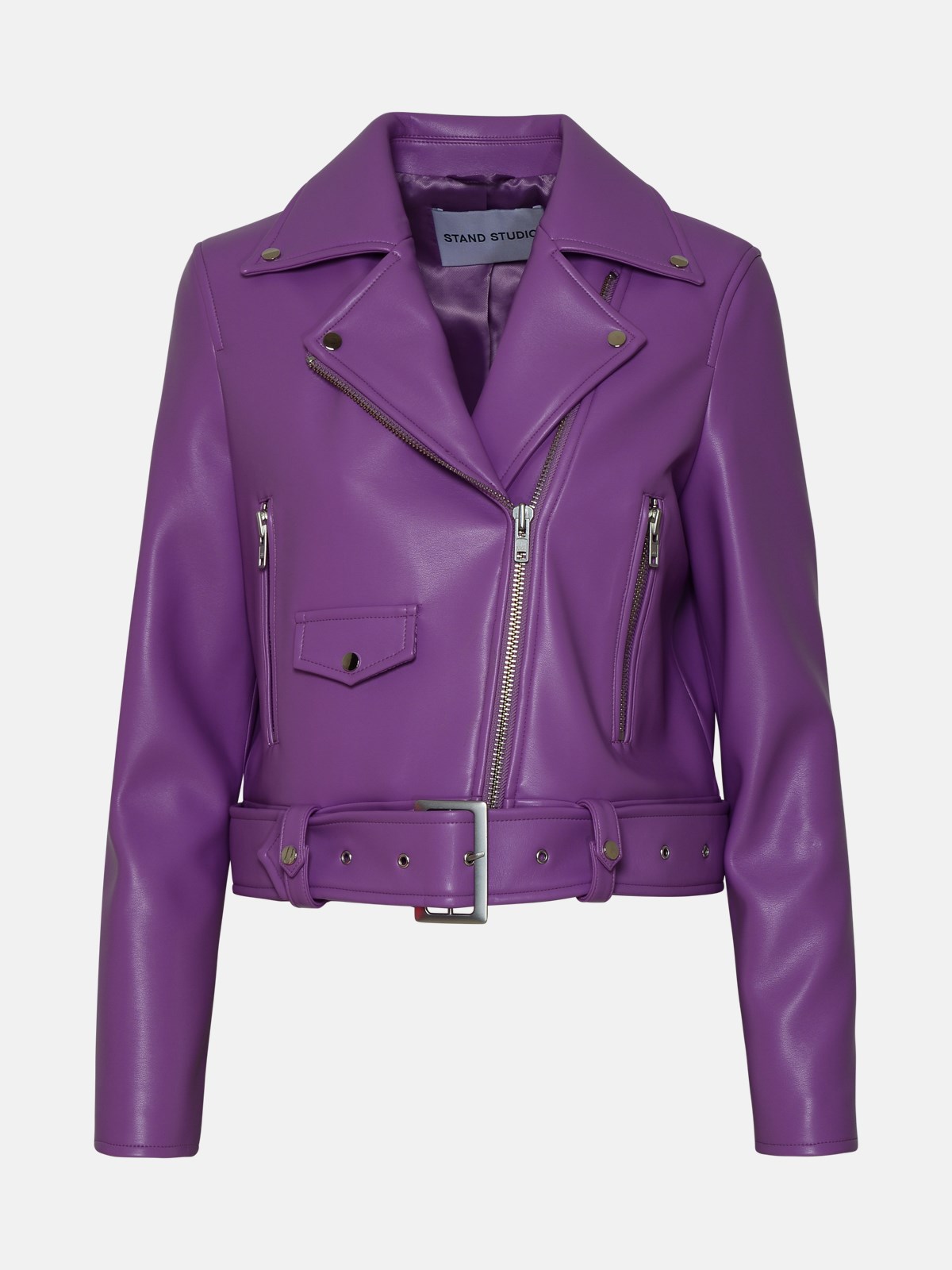 Stand Studio Lilac Polyurethane Blend Esme Jacket In Violet
