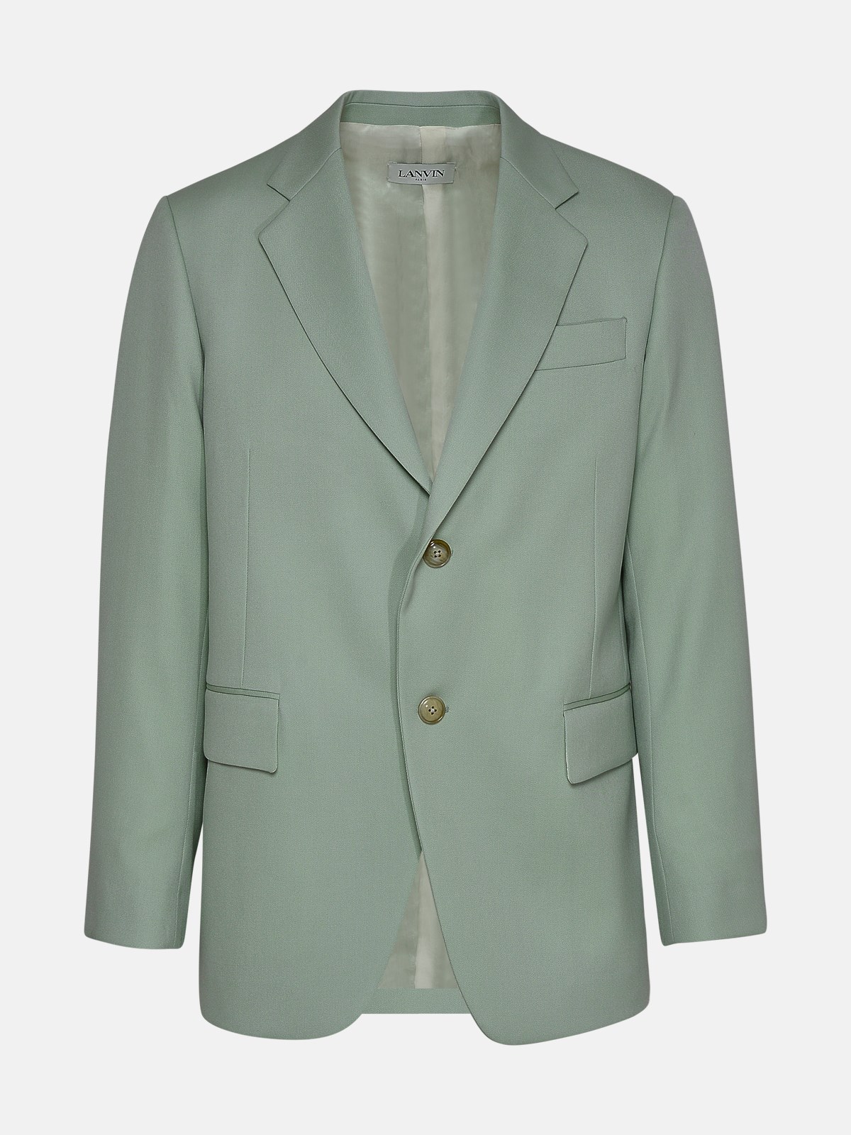 Lanvin Sage Wool Blazer Jacket In Green