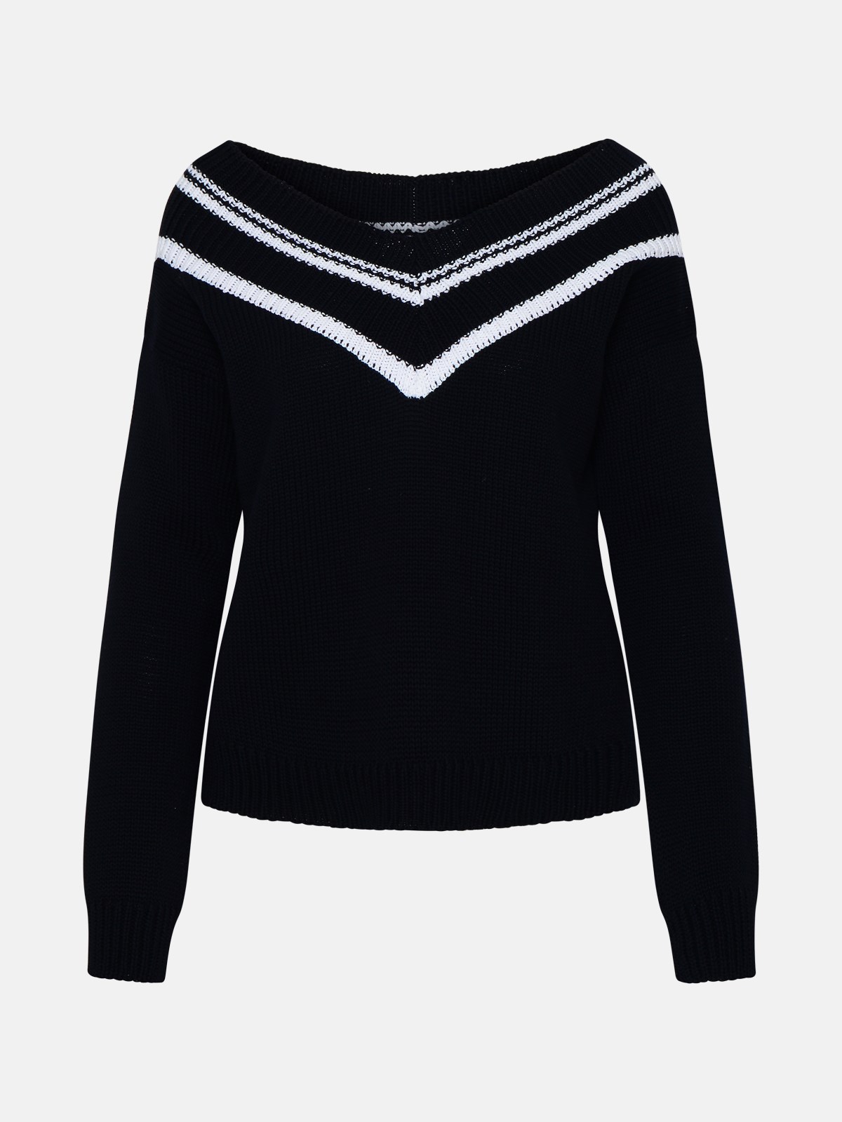 Charlott Black Cotton Sweater In Navy