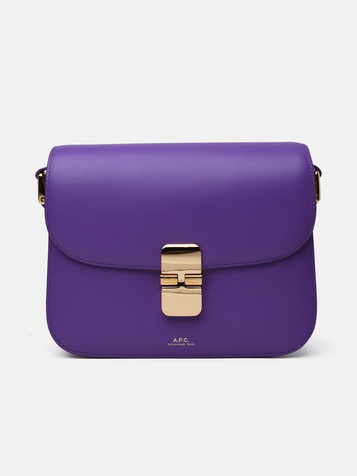 A.p.c. Grace Purple Leather Crossbody Bag In Violet