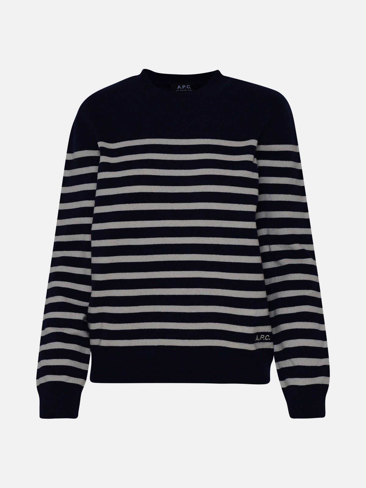 Apc Blue Cashmere Blend Phoebe Sweater In Navy