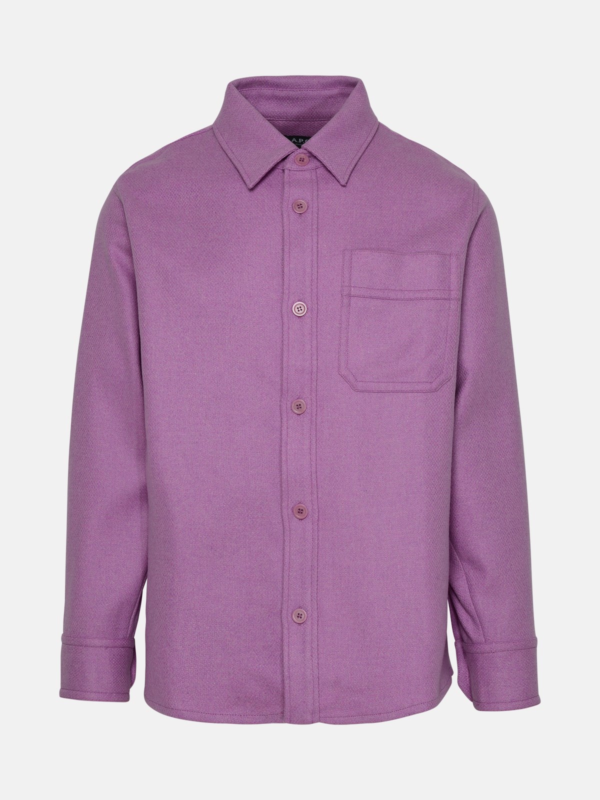 A.p.c. Basile Lilac Wool Blend Shirt In Pink